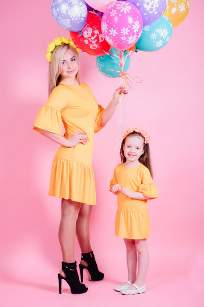 Купить Детское платье "Лето" ДП 541 Family look (желтый) на Неженке